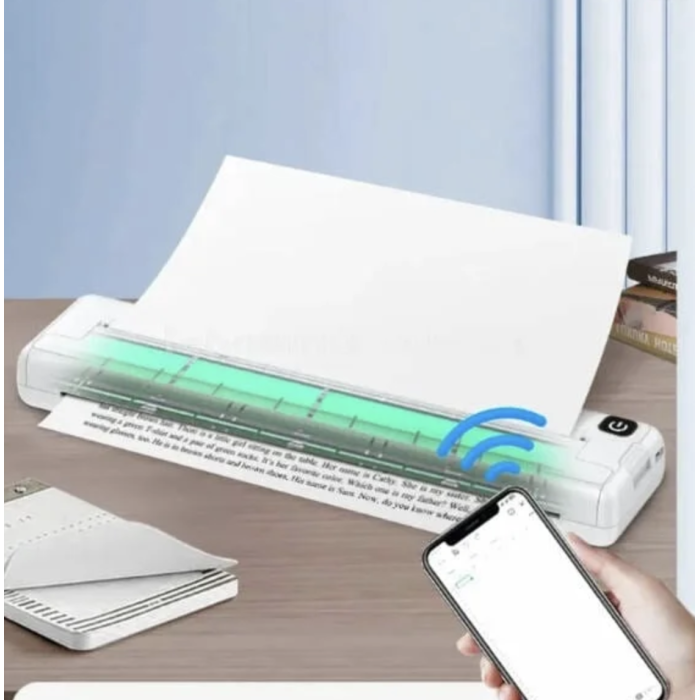 Портативный термопринтер на бумаге формата A4 Bluetooth-совместимый Portable Thermal Printer Белый