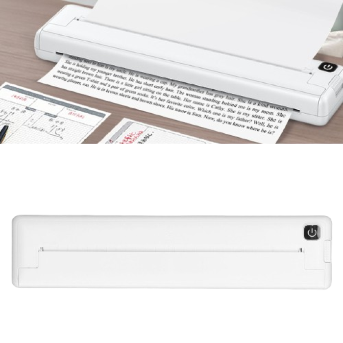 Портативный термопринтер на бумаге формата A4 Bluetooth-совместимый Portable Thermal Printer Белый