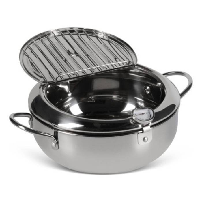 Фритюрниця з нержавіючої сталі на 2.2 л з термометром Fryer Pot Каструля для фритюрниці