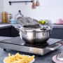 Фритюрниця з нержавіючої сталі на 2.2 л з термометром Fryer Pot Каструля для фритюрниці