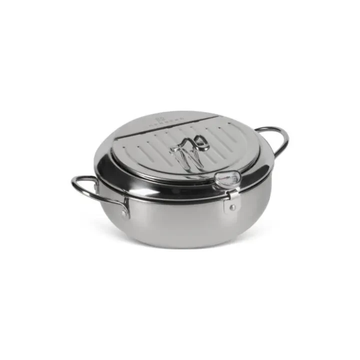 Фритюрниця з нержавіючої сталі на 2.2 л з термометром Fryer Pot Каструля для фритюрниці