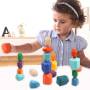 Деревянная японская игра Баланс из 20 цветных камней Tree Toys MD 2916 Пирамида из камушков