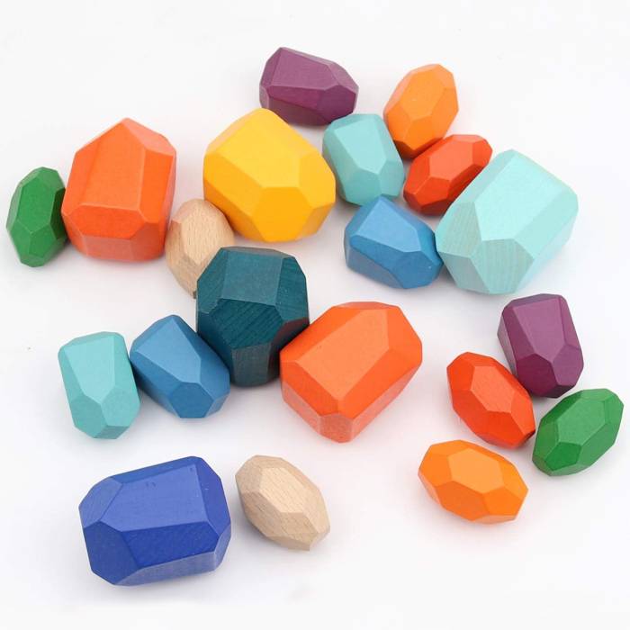 Деревянная японская игра Баланс из 20 цветных камней Tree Toys MD 2916 Пирамида из камушков