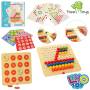 Деревянная мозаика с 4 двухсторонними карточками Веселые прятки 2 в 1 Tree Toys MD 2467