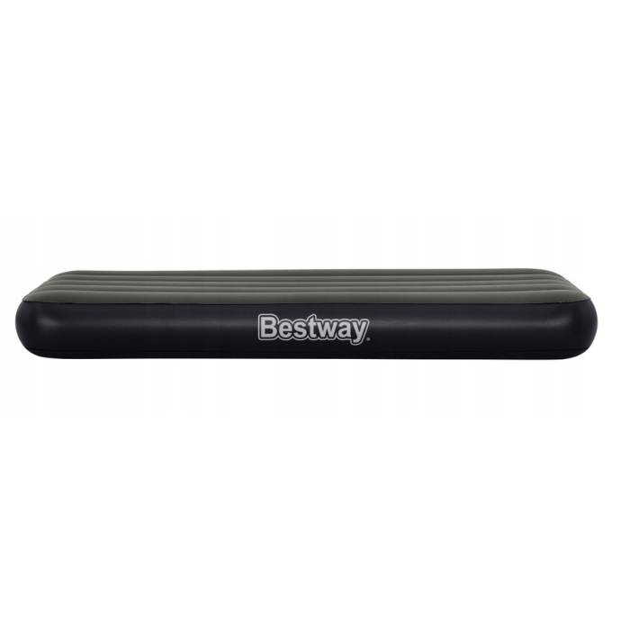 Надувной одноместный велюровый матрас 185 x 76 x 25 см без насоса Bestway 6713K Серый