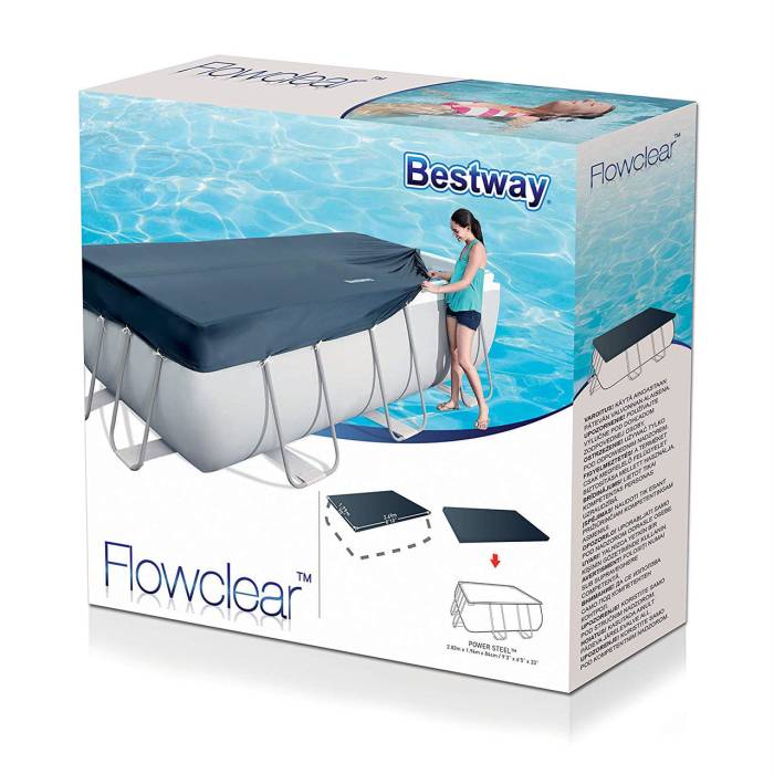 Захисний тент чохол для каркасного прямокутного басейну Bestway 282 х 196 см 58442