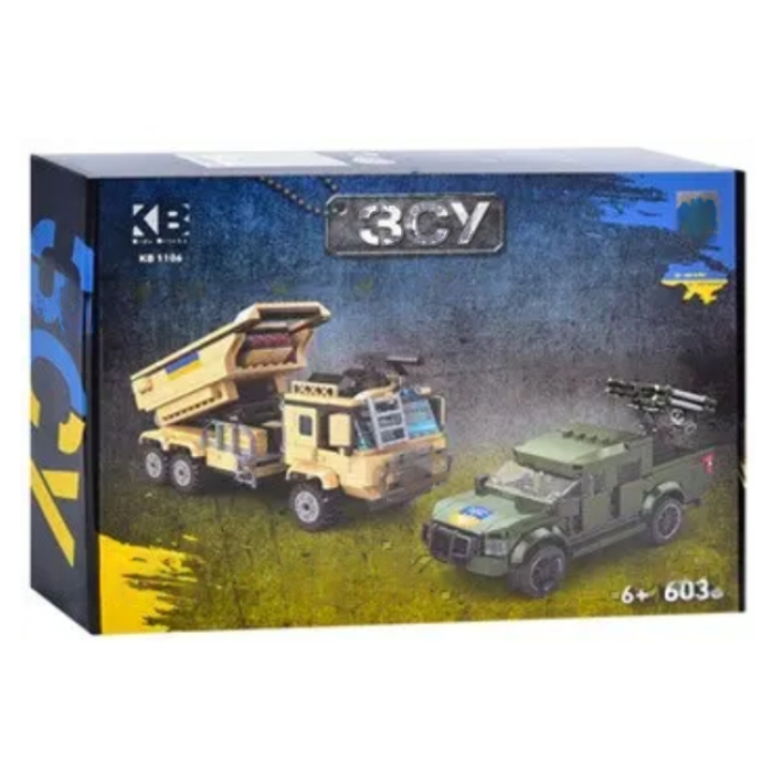 Детский конструктор Военная техника ВСУ Limo Toy KB 1106 Реактивная артиллерийская система и Бандеромобиль