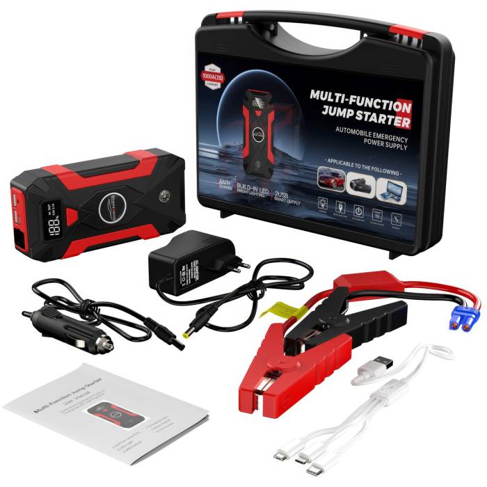 Пускозарядний пристрій з дисплеєм для авто на 99800 мАч в кейсі JumpStarter QY31