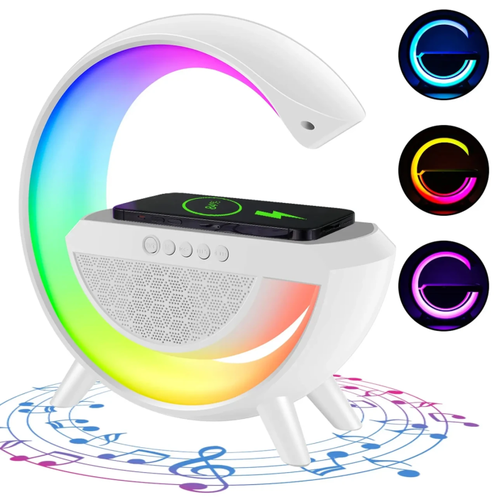 Беспроводная умная Bluetooth колонка с ночником и зарядкой телефона W47 Зарядная станция с динамиком