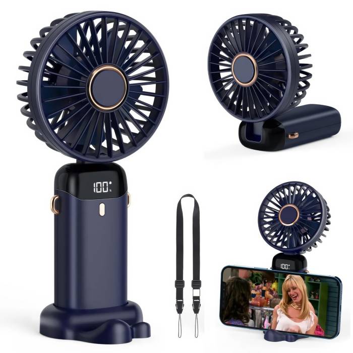 Вентилятор 3 в 1 с подставкой для телефона и ремешком на шею Flippy N15 5 скоростей