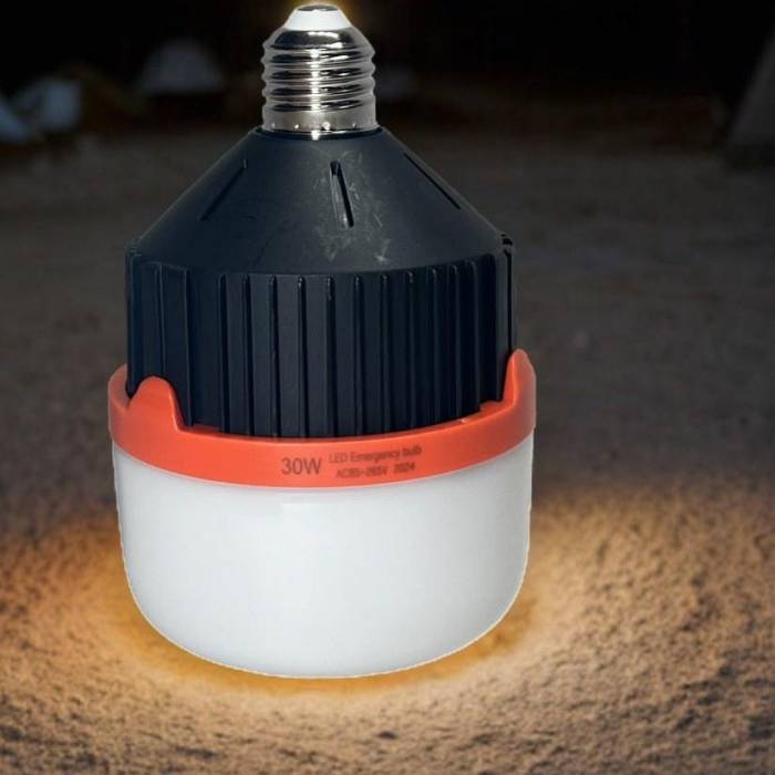 Акумуляторна аварійна світлодіодна LED лампочка 30W в патрон E27 з 2 акумуляторами BL-566