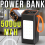 Power Bank 50000 mAh с 4 USB-портами, фонариком и дисплеем