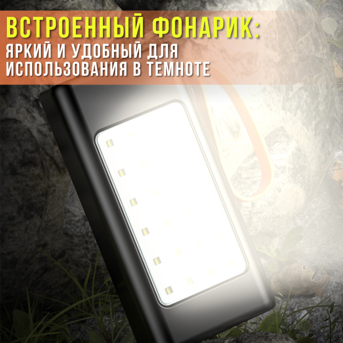 Power Bank 50000 mAh с 4 USB-портами, фонариком и дисплеем