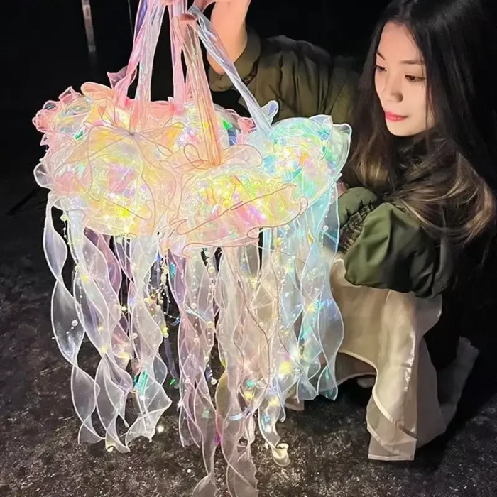 Підвісний світильник-ліхтар 46 см на батарейках у формі Медузи Jellyfish Lamp