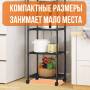 Підлогова полиця-стелаж 41x33x164 см на коліщатках TVT-02 Чорна 6 ярусів