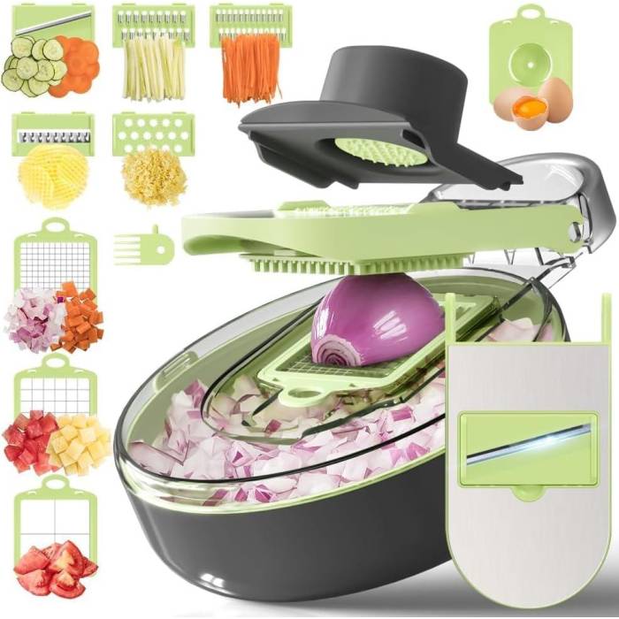Багатофункціональна овочерізка зі змінними насадками Vegetable Cutter C351 Терка для овочів з контейнером
