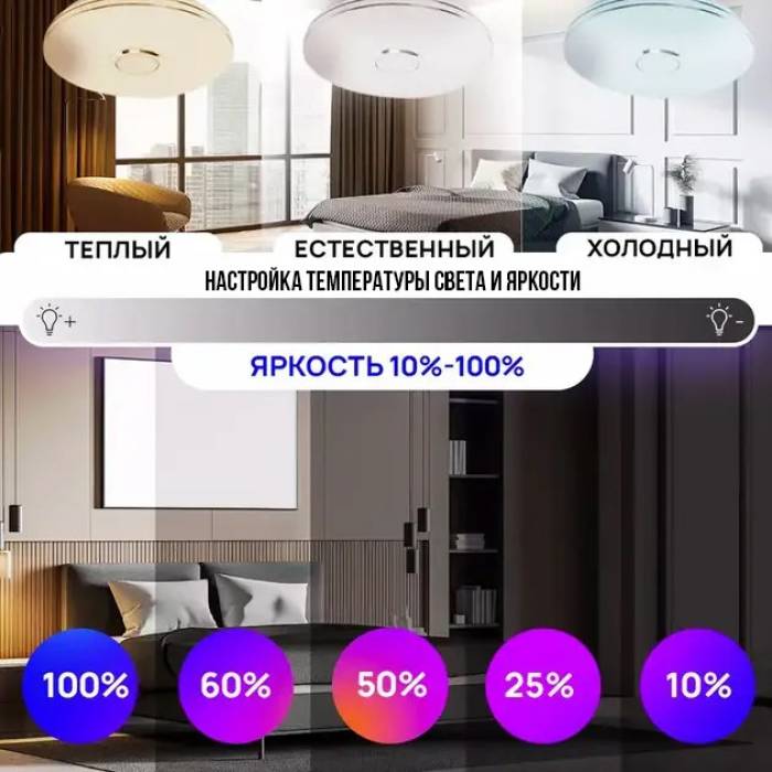 Стельовий RGB світильник 38 см з Bluetooth-динаміком, пультом та керуванням з телефону Lamp 60W