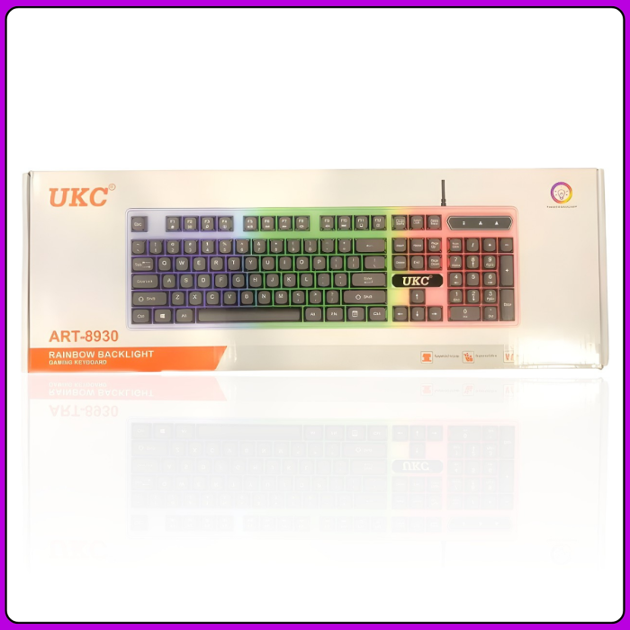 Ігрова клавіатура з багатобарвним RGB-підсвічуванням та USB-підключенням на 104 клавіші UKC 8930