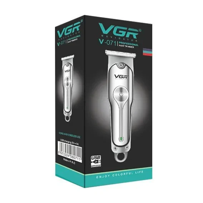 Акумуляторна машинка для стрижки з триммером VGR V-071 Бездротова машинка для стрижки волосся