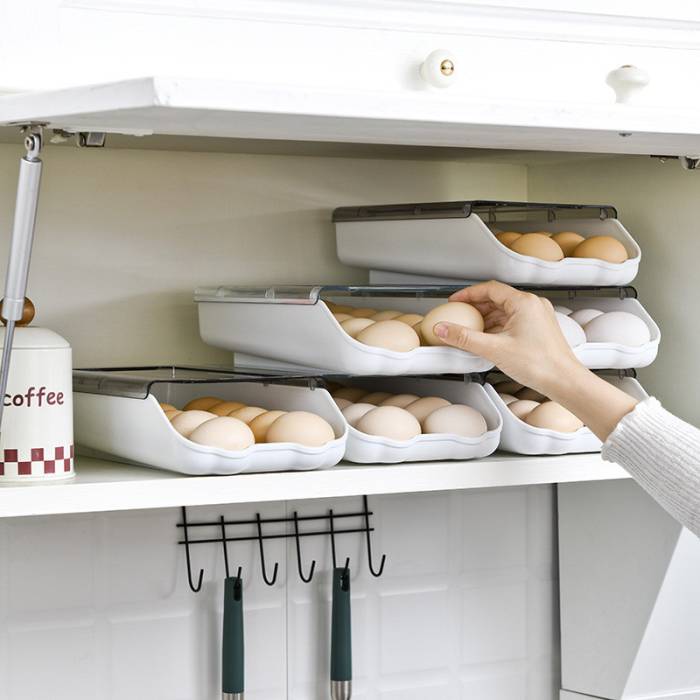 Лоток органайзер для хранения яиц EGG TRAY LY-382 Контейнер с крышкой на 14 яиц