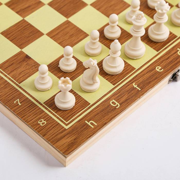 Игровой набор 3в1 шахматы, нарды и шашки 35 см с двусторонней доской