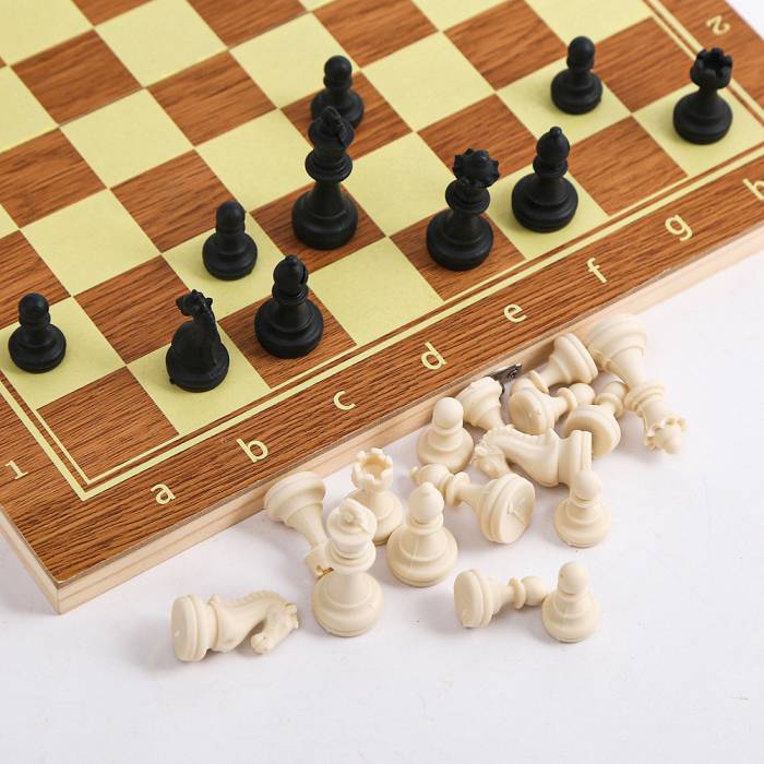 Игровой набор 3в1 шахматы, нарды и шашки 35 см с двусторонней доской