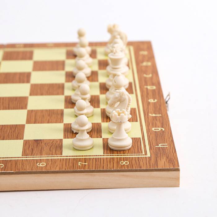 Игровой набор 3в1 шахматы, нарды и шашки 35 см с двусторонней доской