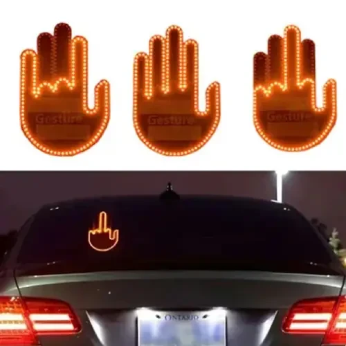 Автомобільна LED табличка долоня на заднє скло з пультом Автопідсвічування з 3 режимами
