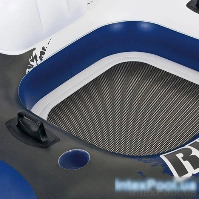 Надувной плотик 130x126 см со спинкой 2 ручками и подстаканником Intex 58854 Надувное кресло с ручками Синий
