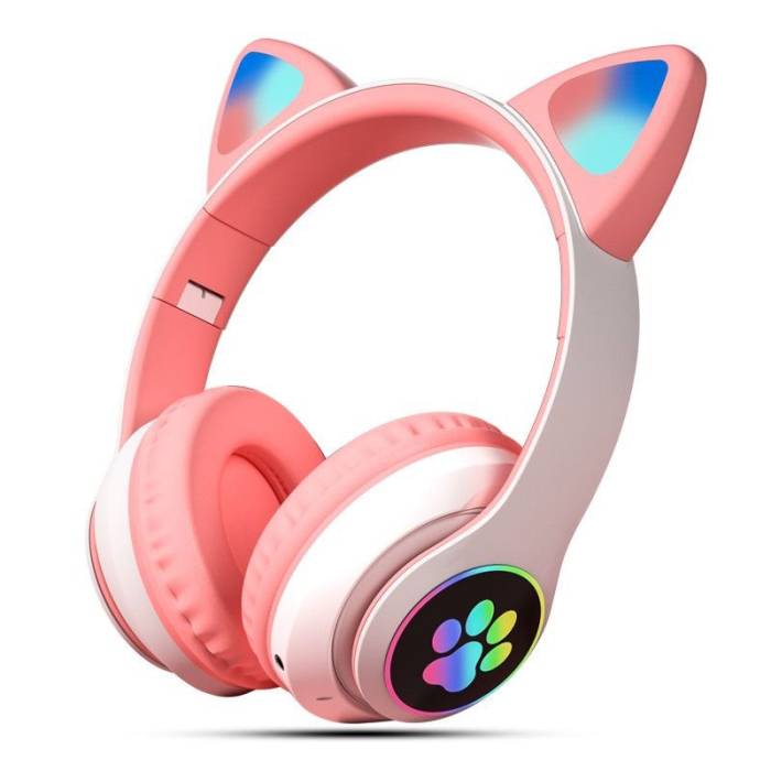 Бездротові накладні Bluetooth навушники Cat Ear STN-28 Навушники з вушками та підсвічуванням Велика упаковка