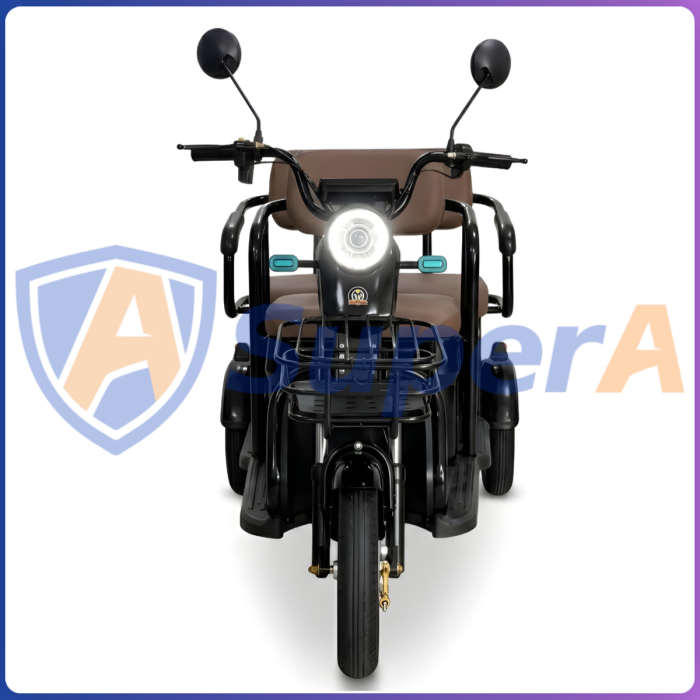 Електротрайк TRIVARO MAX 1000W з багажником, пасажирськими сидіннями та амортизацією Чорний
