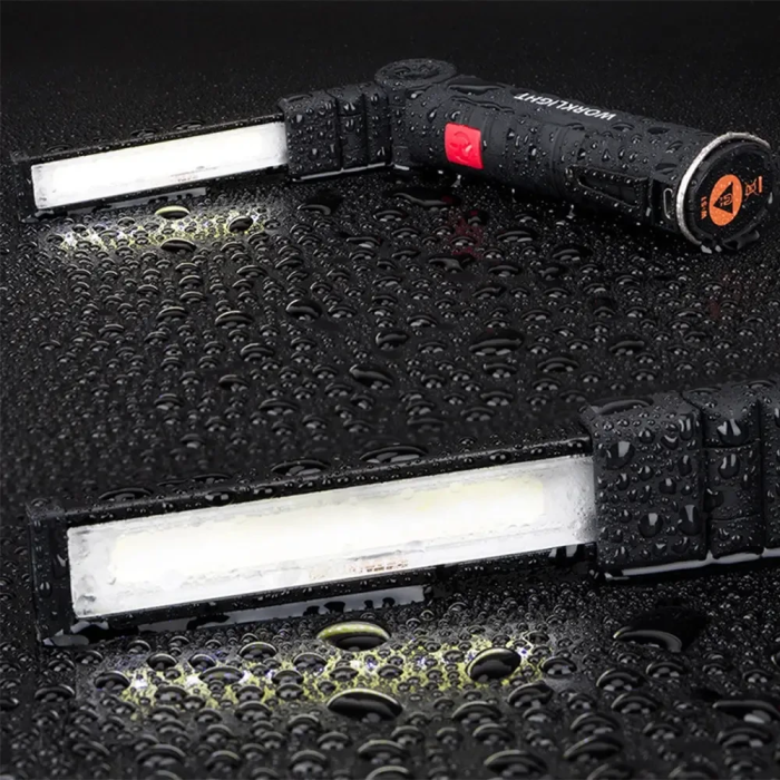 Ручний складаний ліхтар з магнітом та обертанням 360 W-52-SMD+COB Чорний