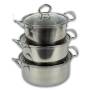 Набір 3-х штук каструль із кришками із нержавіючої сталі Classic Soup Pot 898-4
