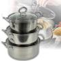 Набір 3-х штук каструль із кришками із нержавіючої сталі Classic Soup Pot 898-4