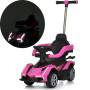 Каталка-толокар 3 в 1 Lamborghini з батьківською ручкою та мотором на 18W Bambi M 5781EBLR-8 Рожевий