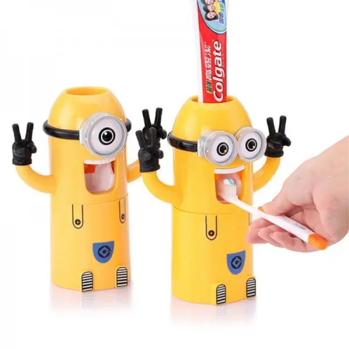 Диспансер для зубної пасти дитячий Міньйон Original Yellow JX158 Дозатор тримач пасти та щіток дитячий