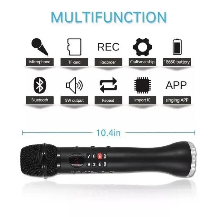 Портативний бездротовий Bluetooth Мікрофон 598 L598 караоке з екраном Bluetooth і потужним динаміком