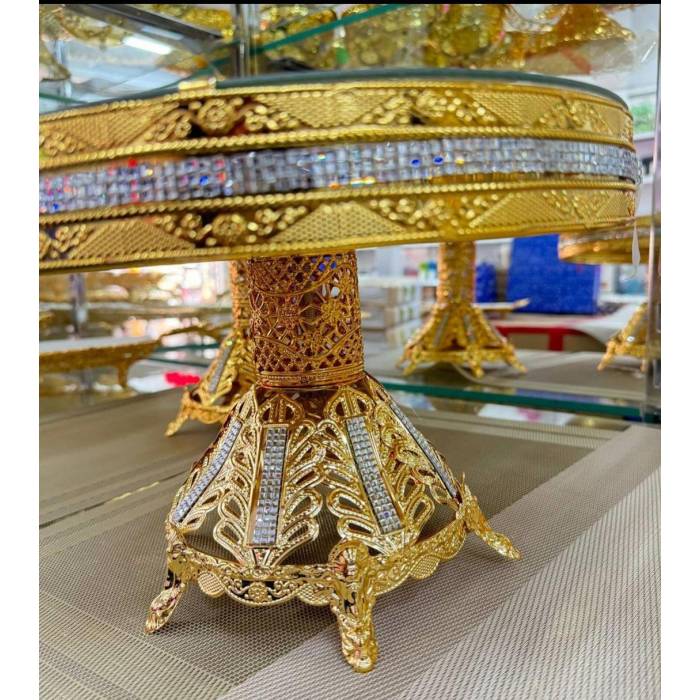 Подставка для десертов-тортов с кристаллами Fruit tray 1402L 35 см Десертная подставка с красивым дизайном