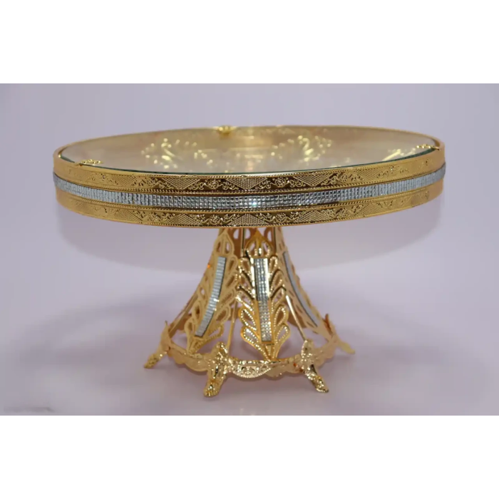 Подставка для десертов-тортов с кристаллами Fruit tray 1402L 35 см Десертная подставка с красивым дизайном