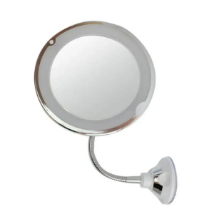 Кругле дзеркало для макіяжу Flexible на присосці з LED підсвічуванням на гнучкій ніжці та збільшенням 10Х WO-30