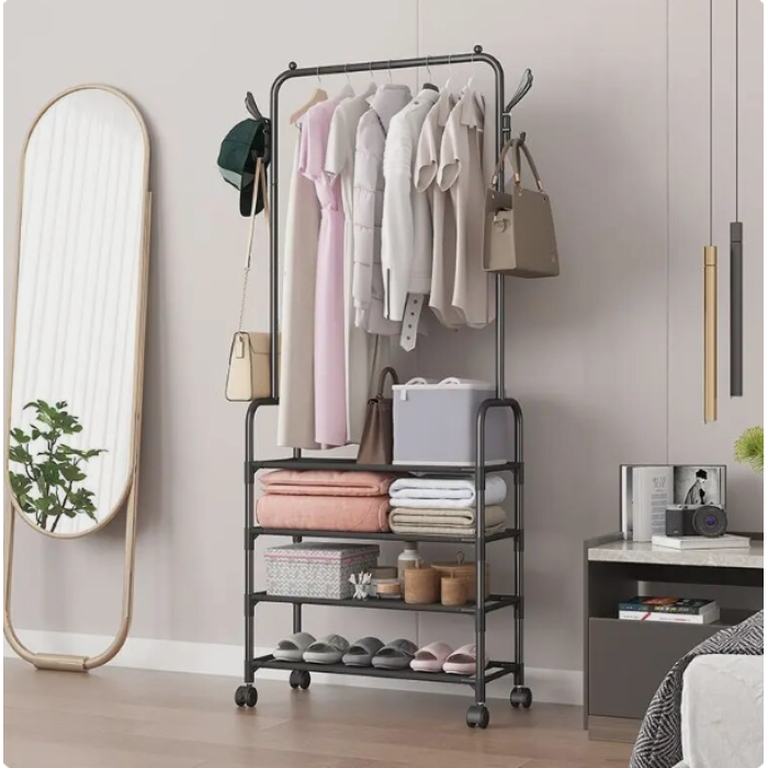 Напольная вешалка 178х60х26 см для одежды на колёсиках Clothes Rack Up