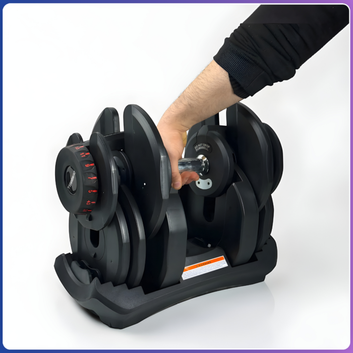 Селекторна гантель 5-40 кг з підставкою та поворотним регулюванням ваги