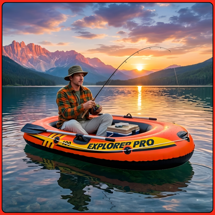 Одноместная надувная лодка 160х94х29см с уключинами для весел Intex Explorer Pro 100 58355