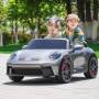 Двомісний електромобіль Porsche на пульті керування зі світлом M 6111(MP4)EBLRS-11(24V) Сірий