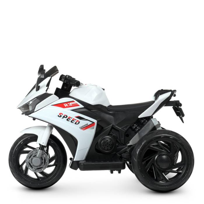 Трехколесный детский мотоцикл на аккумуляторе Yamaha с музыкой и световыми эффектами Bambi M 4622-1 Белый