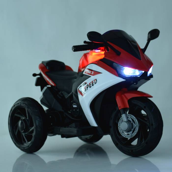Трехколесный детский мотоцикл на аккумуляторе Yamaha с музыкой и световыми эффектами Bambi M 4622-1 Белый