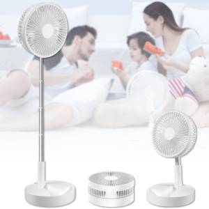 Складной телескопический вентилятор на аккумуляторе с 3 скоростями Folding Fan Белый