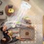 Складной телескопический вентилятор на аккумуляторе с 3 скоростями Folding Fan Белый