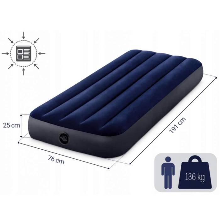 Велюровий надувний матрац Intex 191x76x25 см