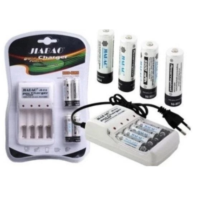 Комплект зарядний пристрій АА JIABAO JB-212 з 4 Акумуляторами Ni-MH AA 1.2V 2500mAh Ni-MH 1.2V 2500mAh